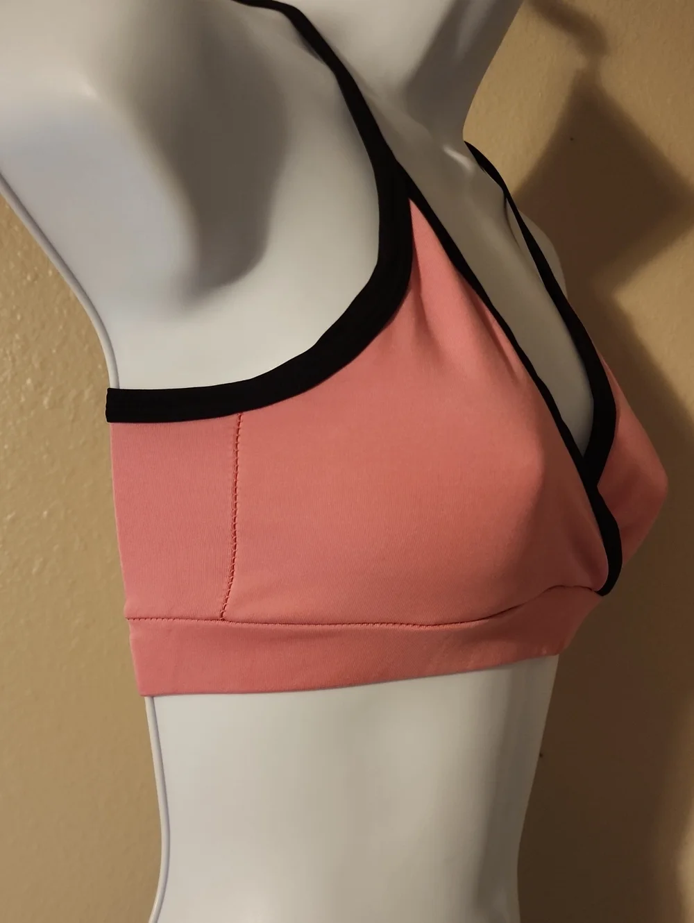 Kids Pink Wrap-Style Bralette with Black Trim